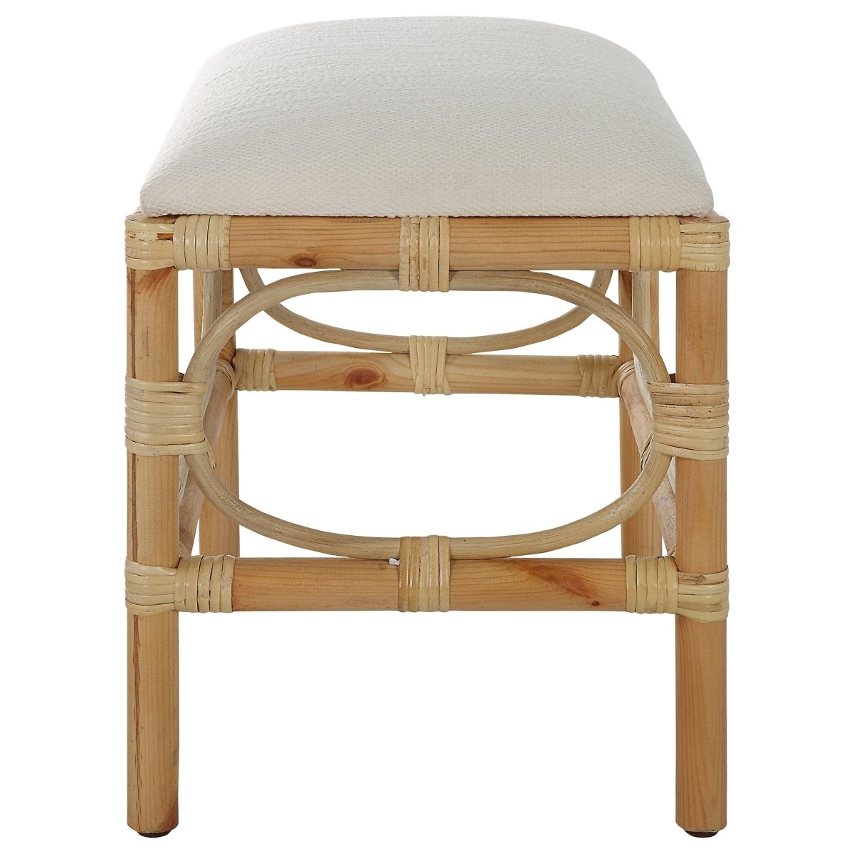 Laguna Small White Bench - Uttermost - Vanity Benches by Modest Hut