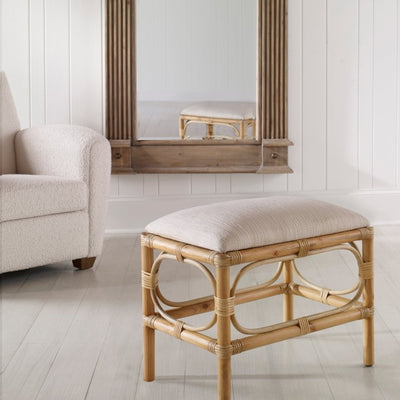 Laguna Small White Bench - Uttermost - Vanity Benches by Modest Hut