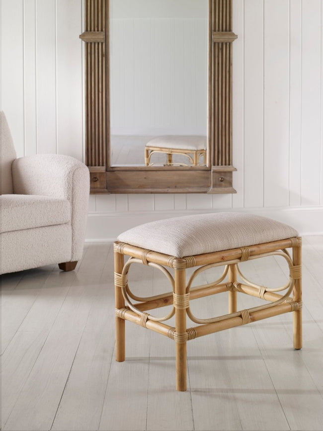 Laguna Small White Bench - Uttermost - Vanity Benches by Modest Hut