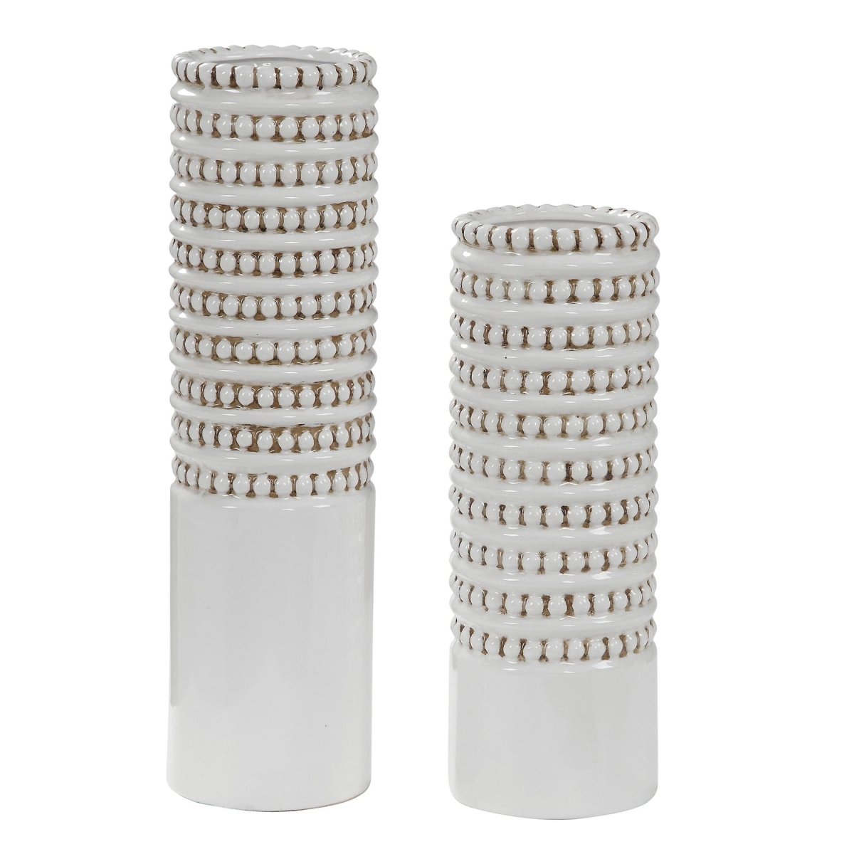 Angelou White Vases (S/2) - Uttermost - Vases by Modest Hut