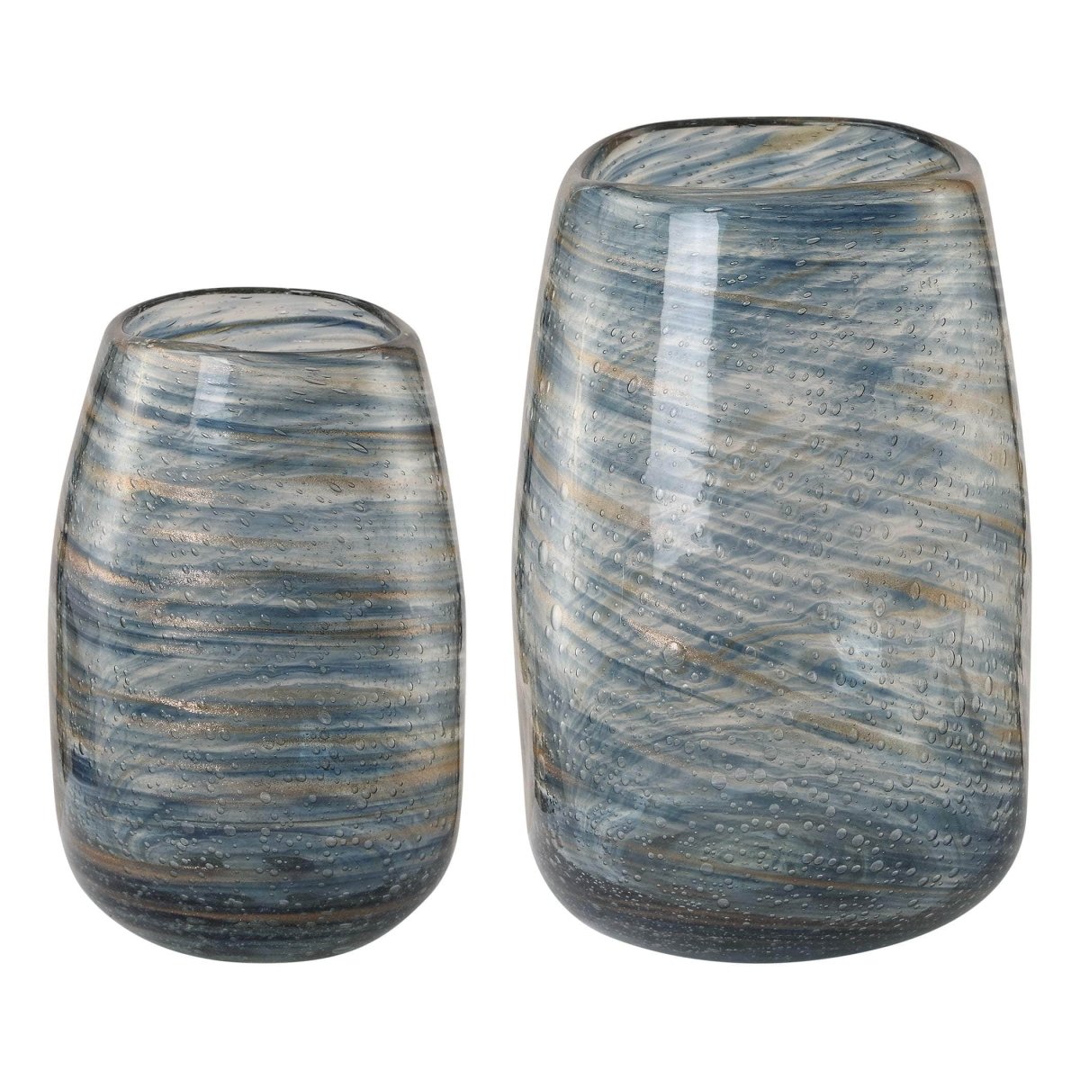 Aurora Swirl Glass Vases, S/2 - Uttermost - Vases by Modest Hut