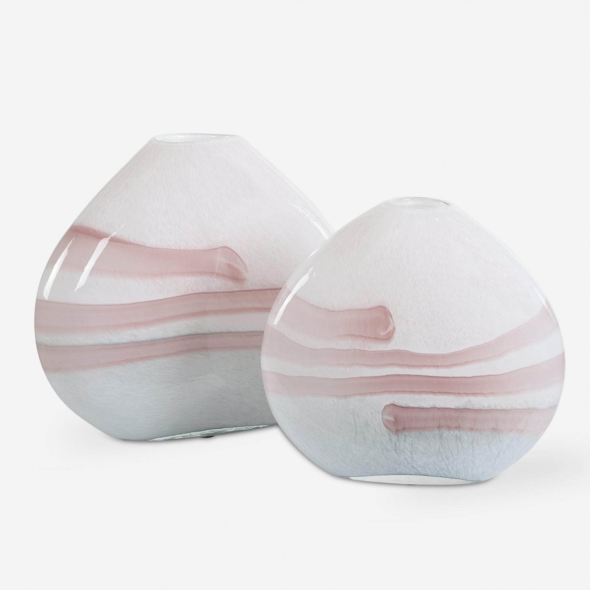 Blush Swirl Glass Vases, S/2 - Uttermost - Vases by Modest Hut