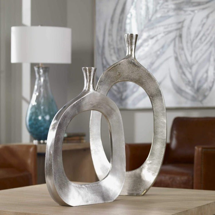 Cierra Aluminum Vases (S/2) - Uttermost - Vases by Modest Hut