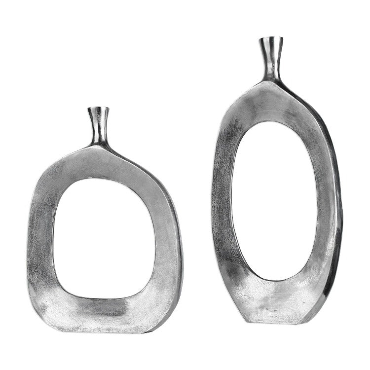 Cierra Aluminum Vases (S/2) - Uttermost - Vases by Modest Hut