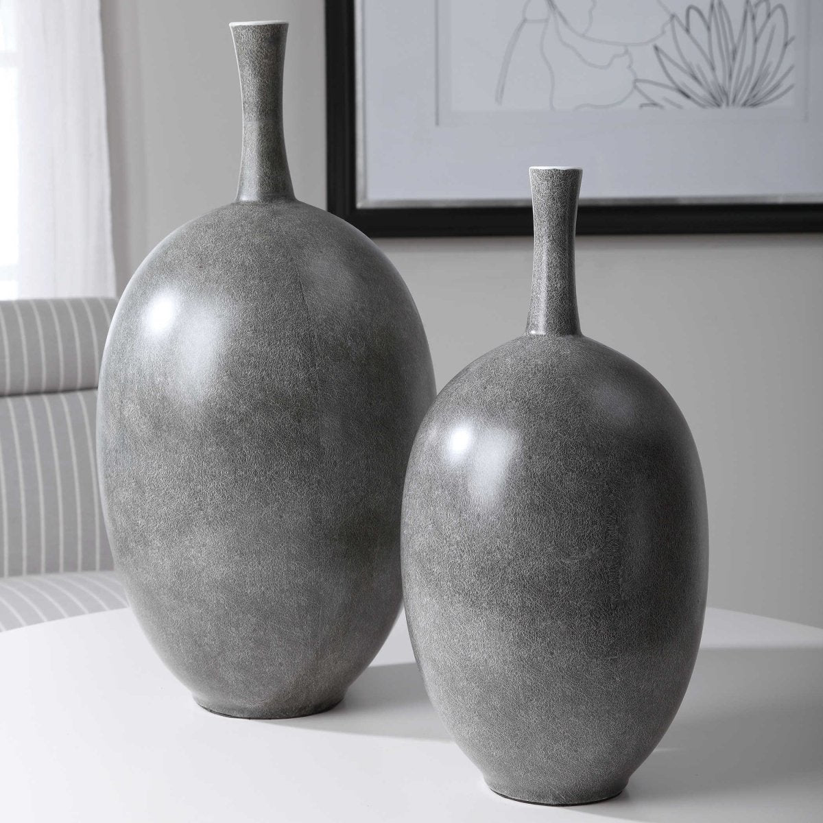 Contemporary Ceramic Riordan Vases - Uttermost - Vases by Modest Hut