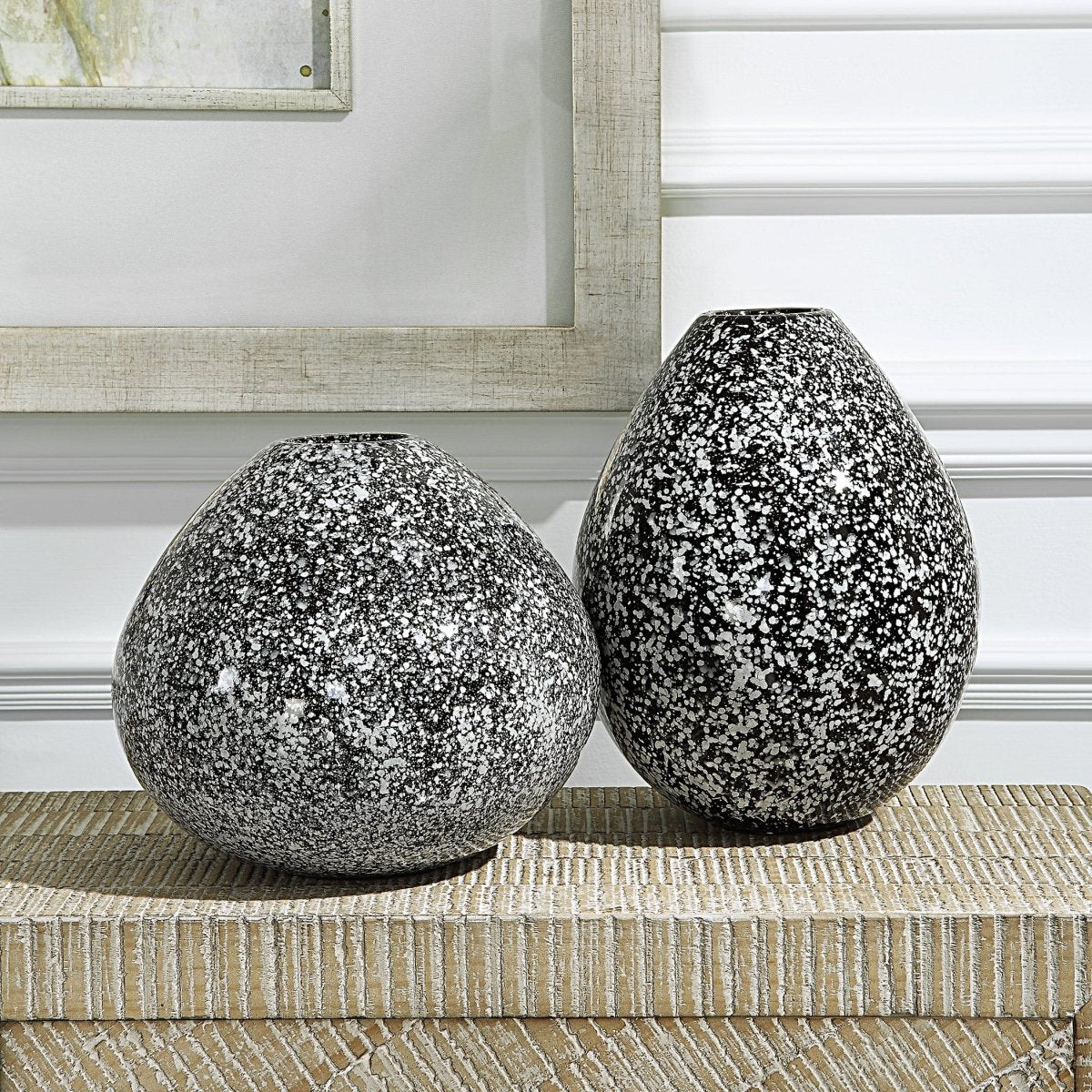 Cosmic Black & White Vases, Set/2 - Uttermost - Vases by Modest Hut