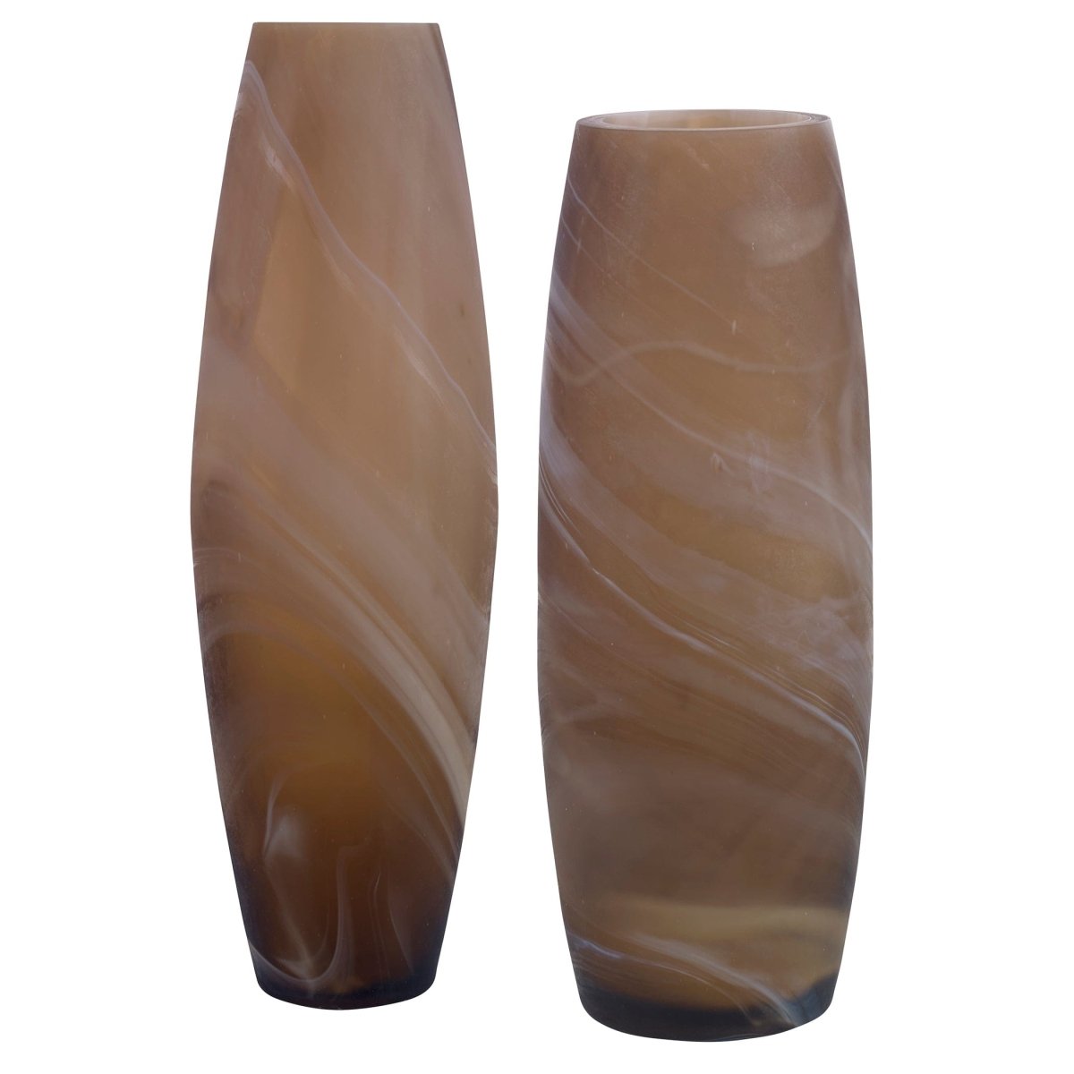 Delicate Swirl Caramel Glass Vases, Set/2 - Uttermost - Vases by Modest Hut