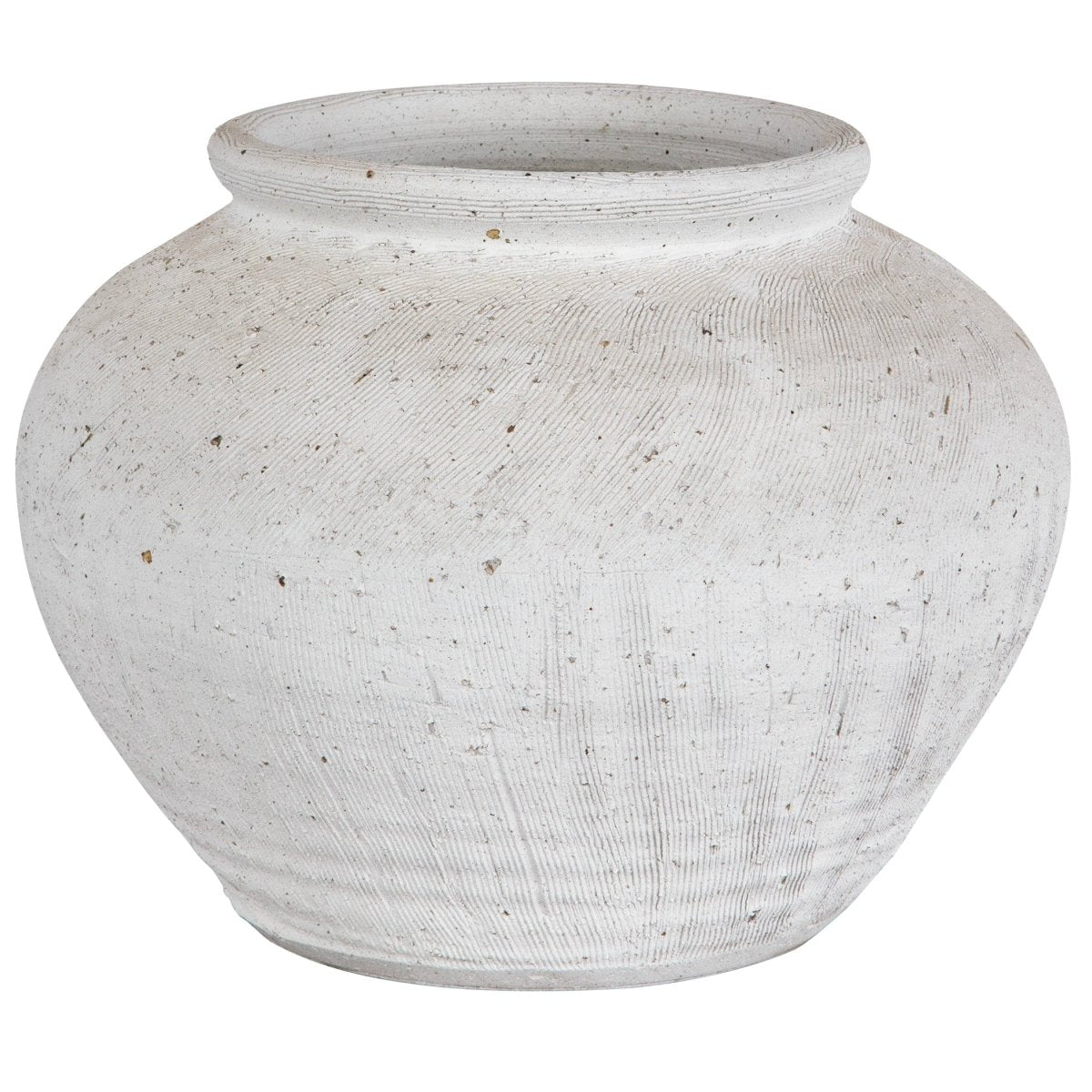 Floreana Round White Vase - Uttermost - Vases by Modest Hut