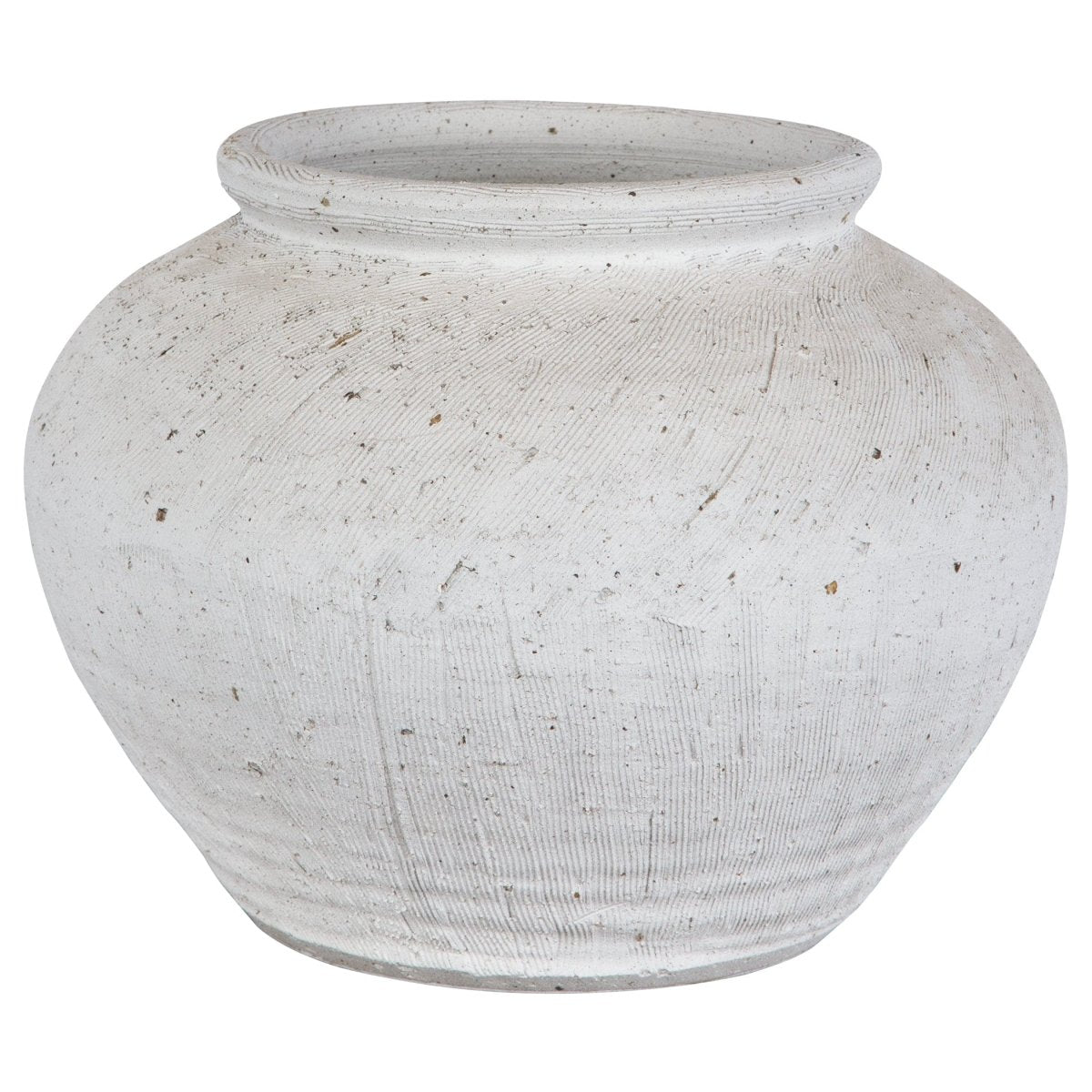 Floreana Round White Vase - Uttermost - Vases by Modest Hut