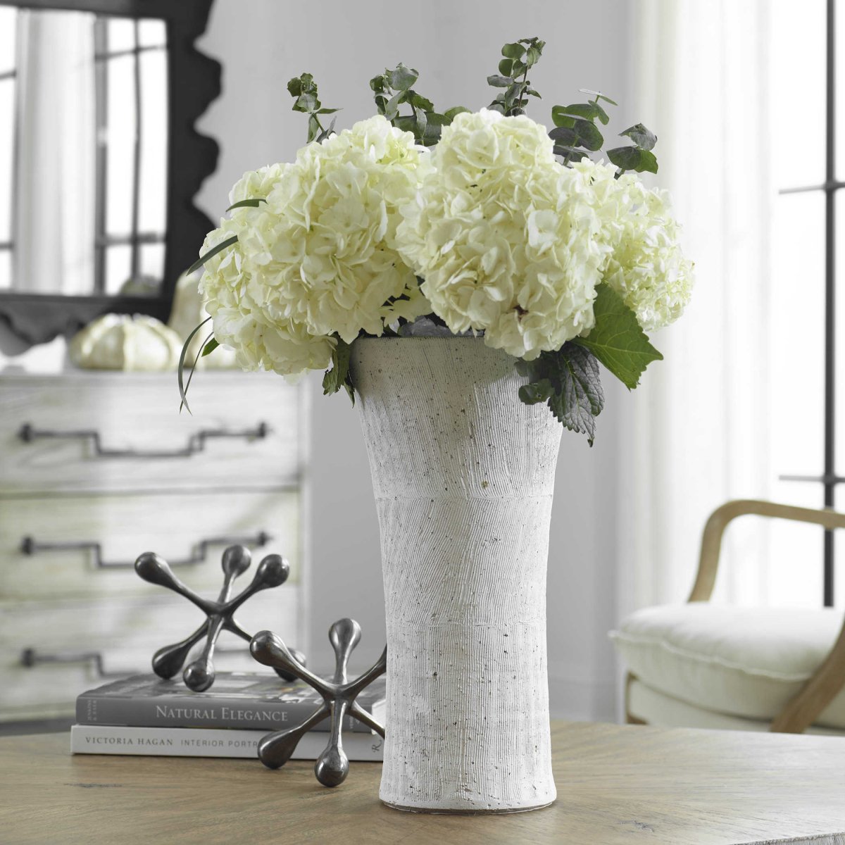 Floreana Tall White Vase - Uttermost - Vases by Modest Hut