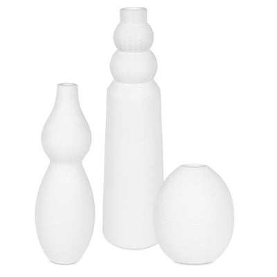 Forma White Ceramic Vases, Set/3 - Uttermost - Vases by Modest Hut