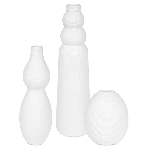 Forma White Ceramic Vases, Set/3 - Uttermost - Vases by Modest Hut