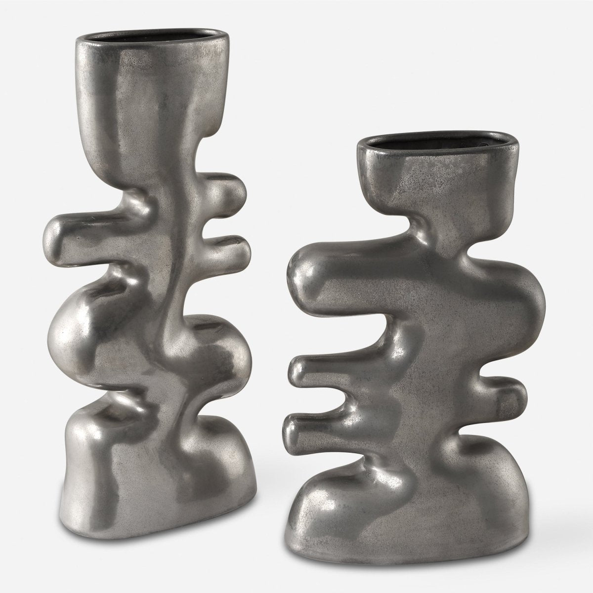 Free Flowing Nickel Vases Set/2 - Uttermost - Vases by Modest Hut