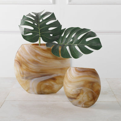 Fusion Swirled Caramel & Ivory Vases, Set/2 - Uttermost - Vases by Modest Hut