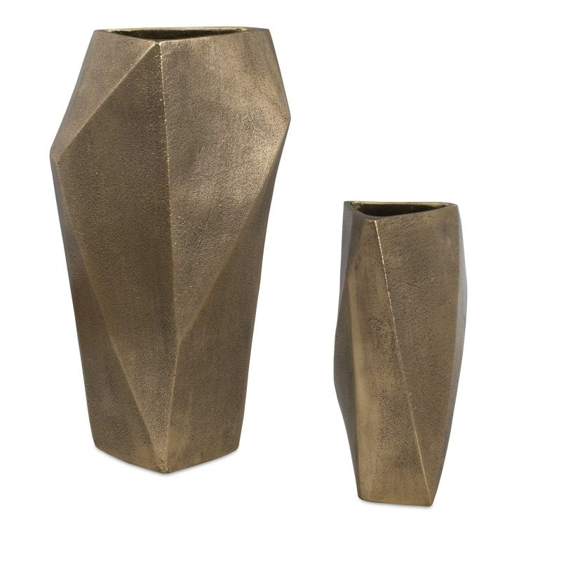 GeoForm Indoor-Outdoor Brass Vases Set/2 - Vases