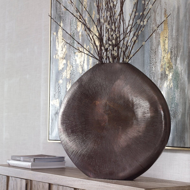 Gretchen Black Nickel Vase - Uttermost - Vases by Modest Hut