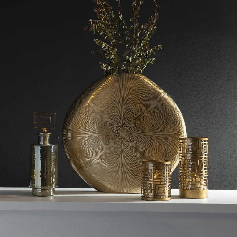 Gretchen Gold Oval Vase - Uttermost - Vases by Modest Hut