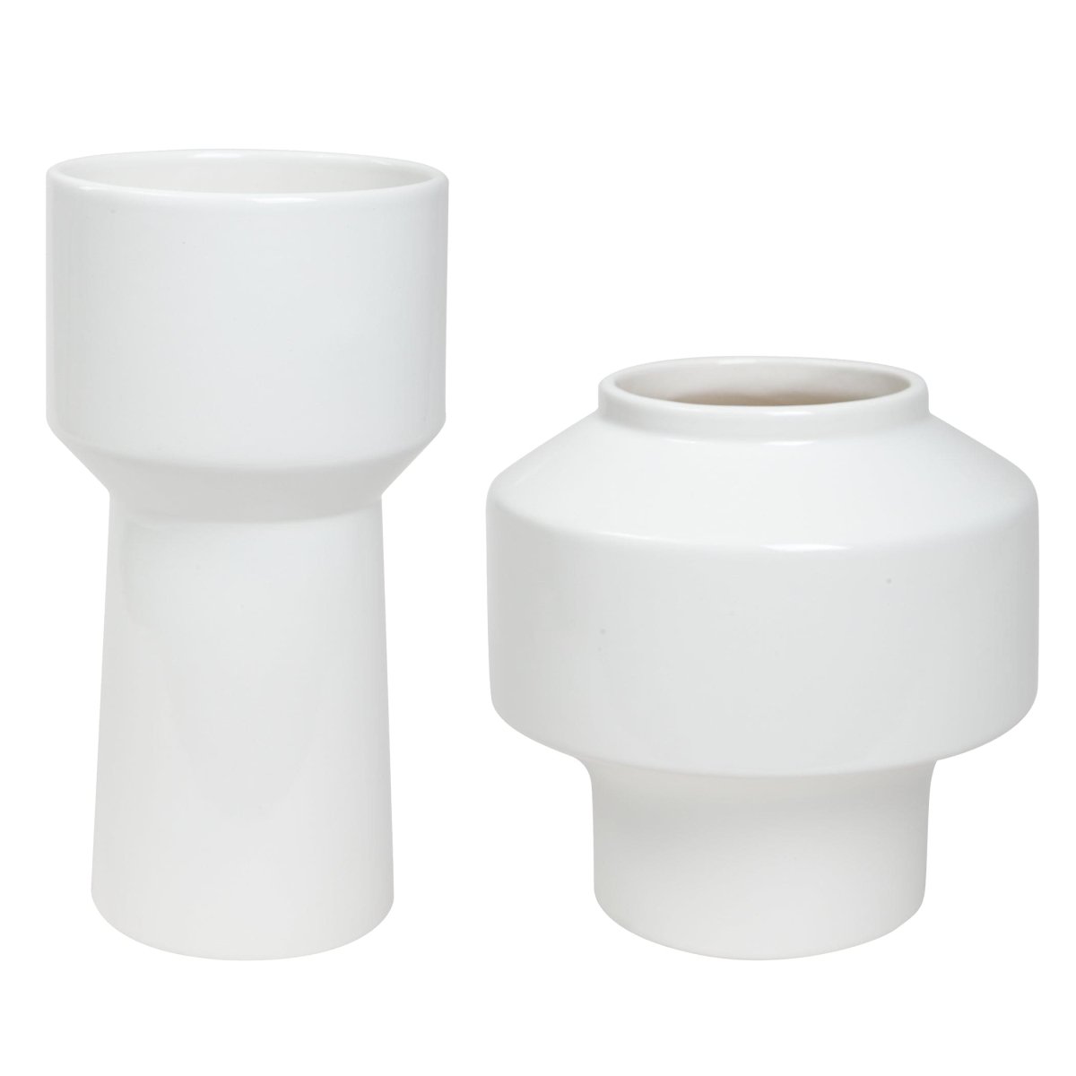 Illumina Abstract White Vases, Set/2 - Uttermost - Vases by Modest Hut