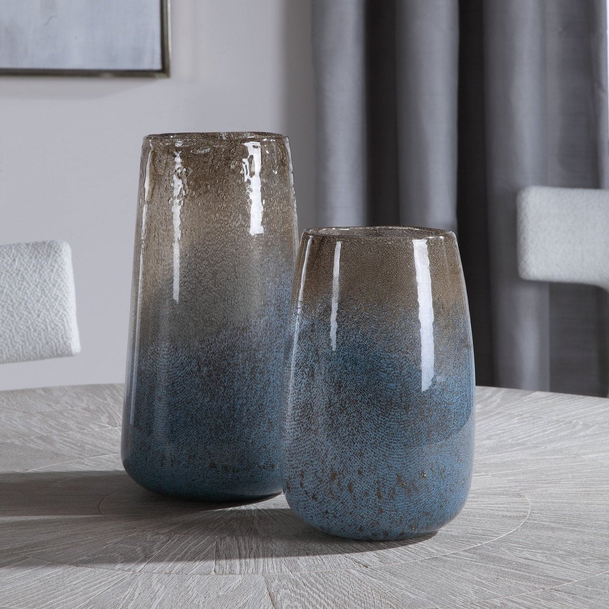 Ione Seeded Glass Vases, S/2 - Uttermost - Vases by Modest Hut