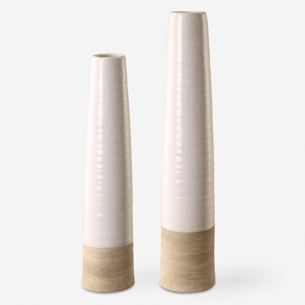 Ivory Sands Ceramic Vases, S/2 - Uttermost - Vases by Modest Hut