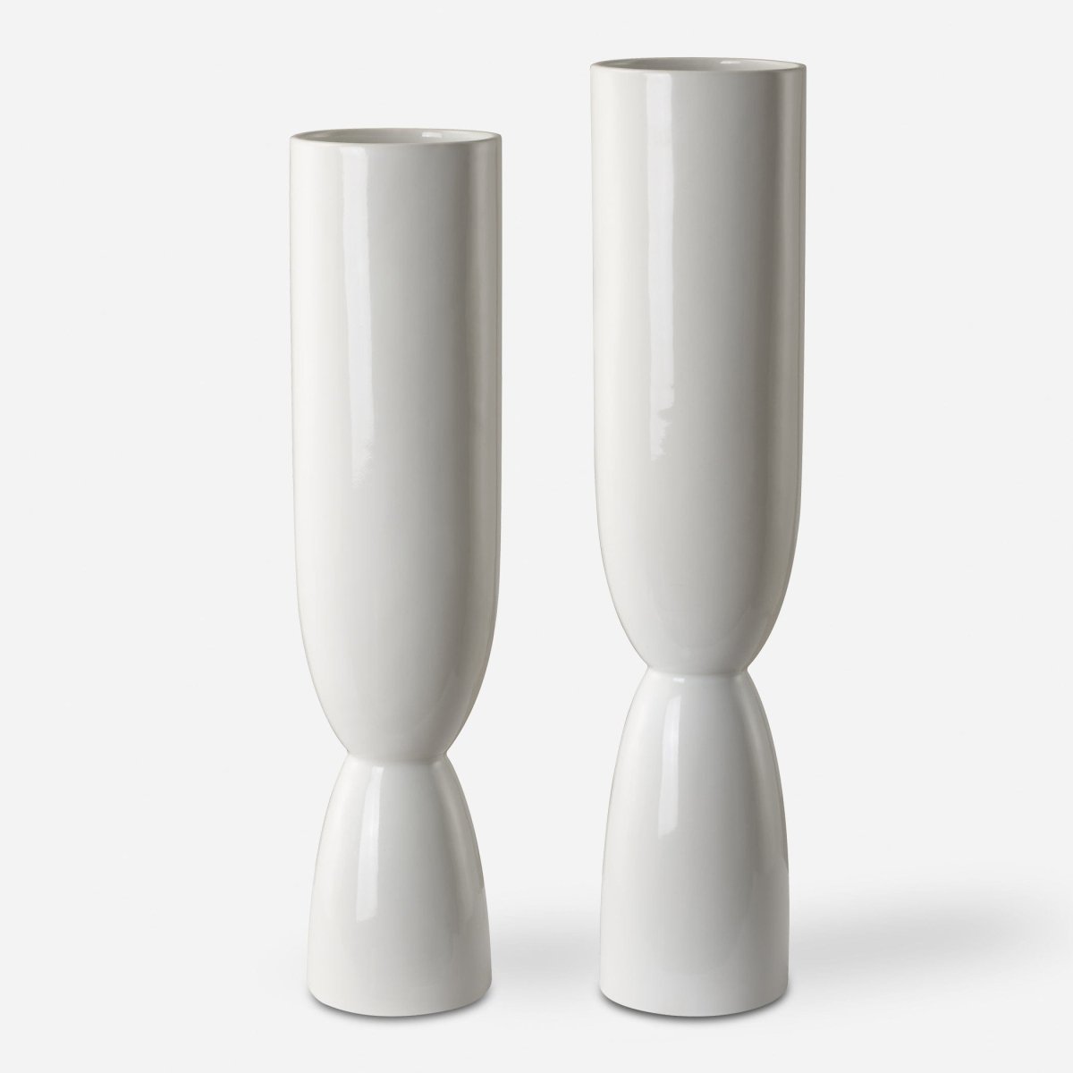 Kimist White Vases, S/2 - Uttermost - Vases by Modest Hut