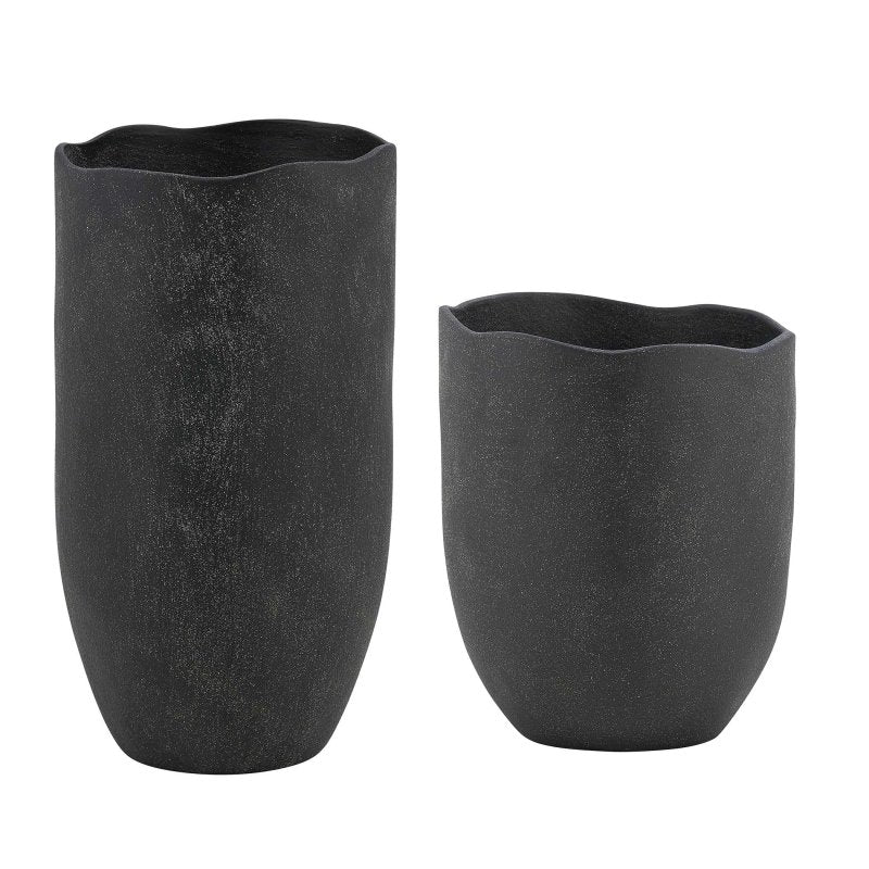 Komorebi Indoor-Outdoor Black Vases Set/2 - Vases