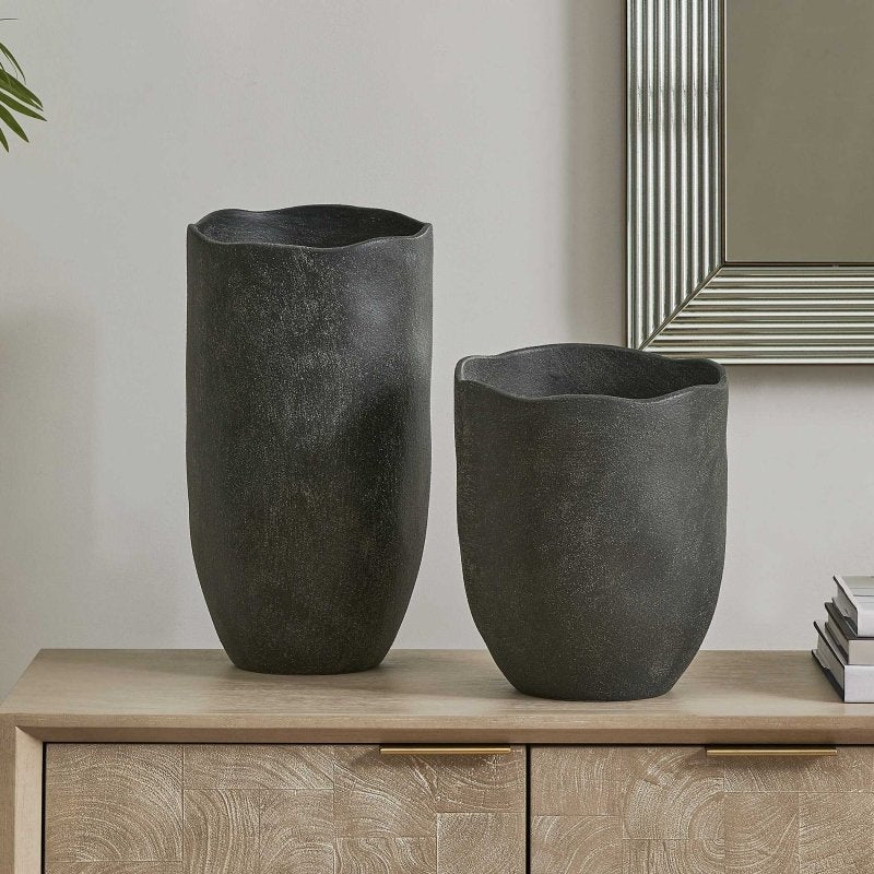 Komorebi Indoor-Outdoor Black Vases Set/2 - Vases
