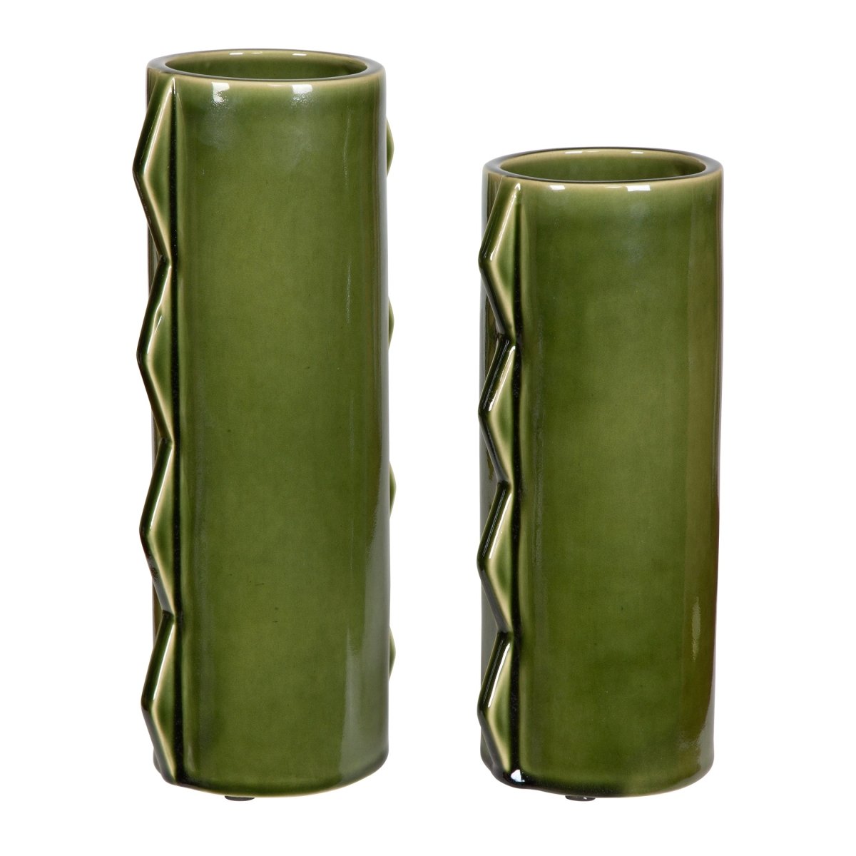 Meander Green Vases, Set/2 - Uttermost - Vases by Modest Hut