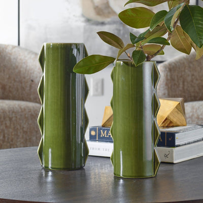 Meander Green Vases, Set/2 - Uttermost - Vases by Modest Hut