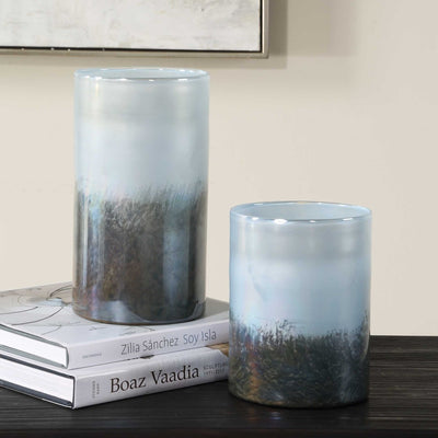 Midnight Mist Cylindrical Vases Set/2 - Uttermost - Vases by Modest Hut
