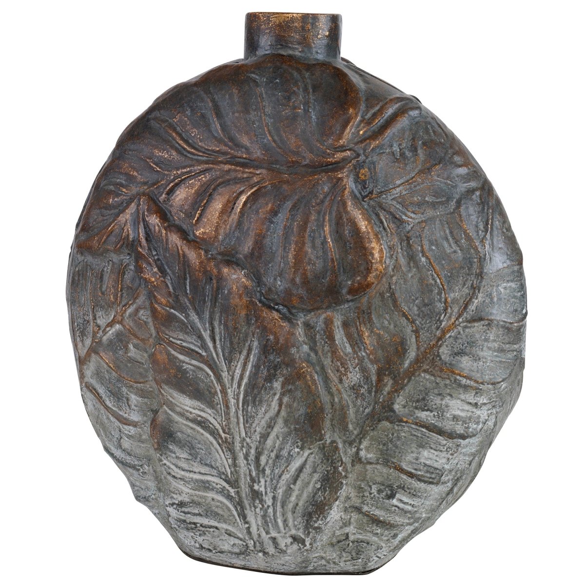 Palm Aged Patina Paradise Vase - Uttermost - Vases by Modest Hut