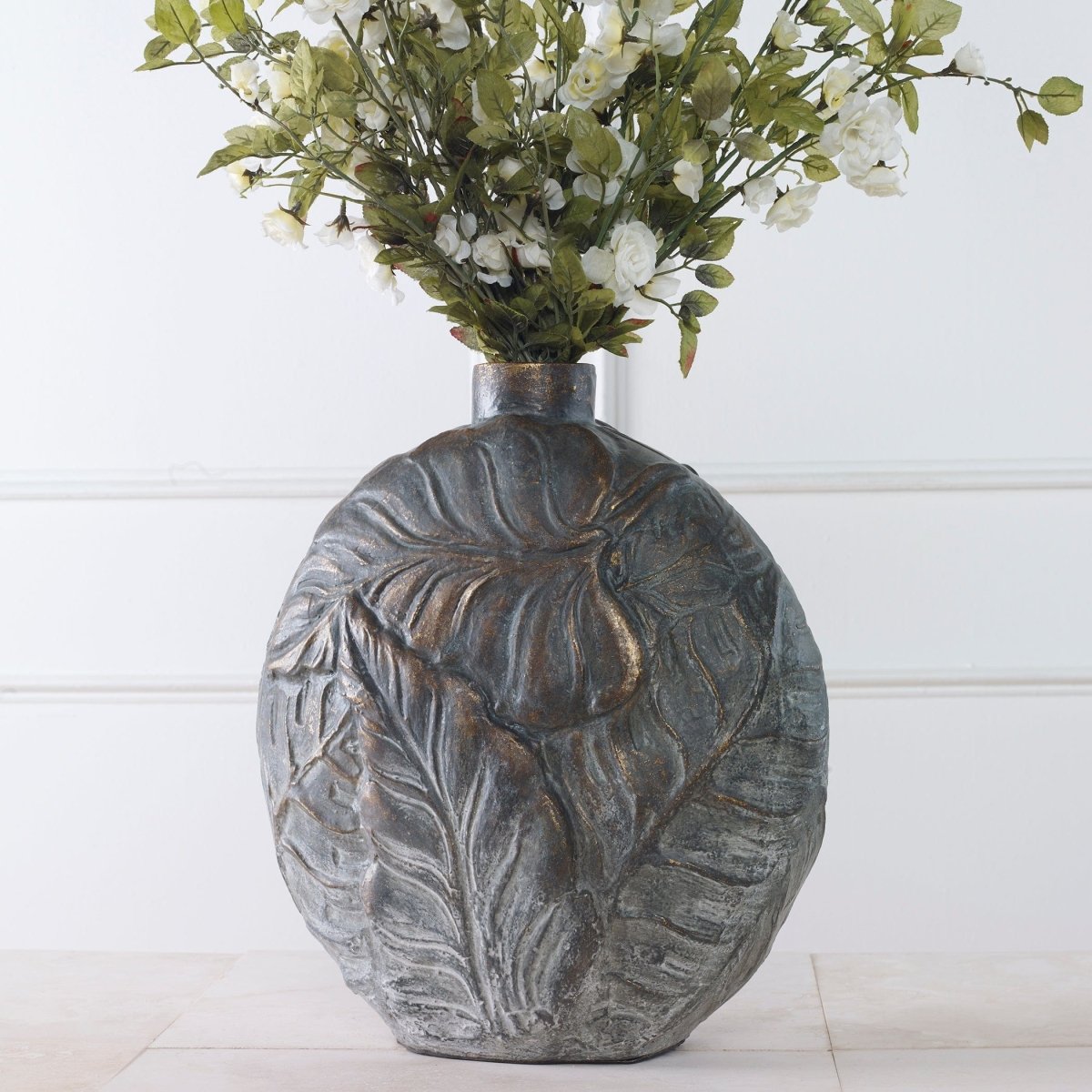 Palm Aged Patina Paradise Vase - Uttermost - Vases by Modest Hut