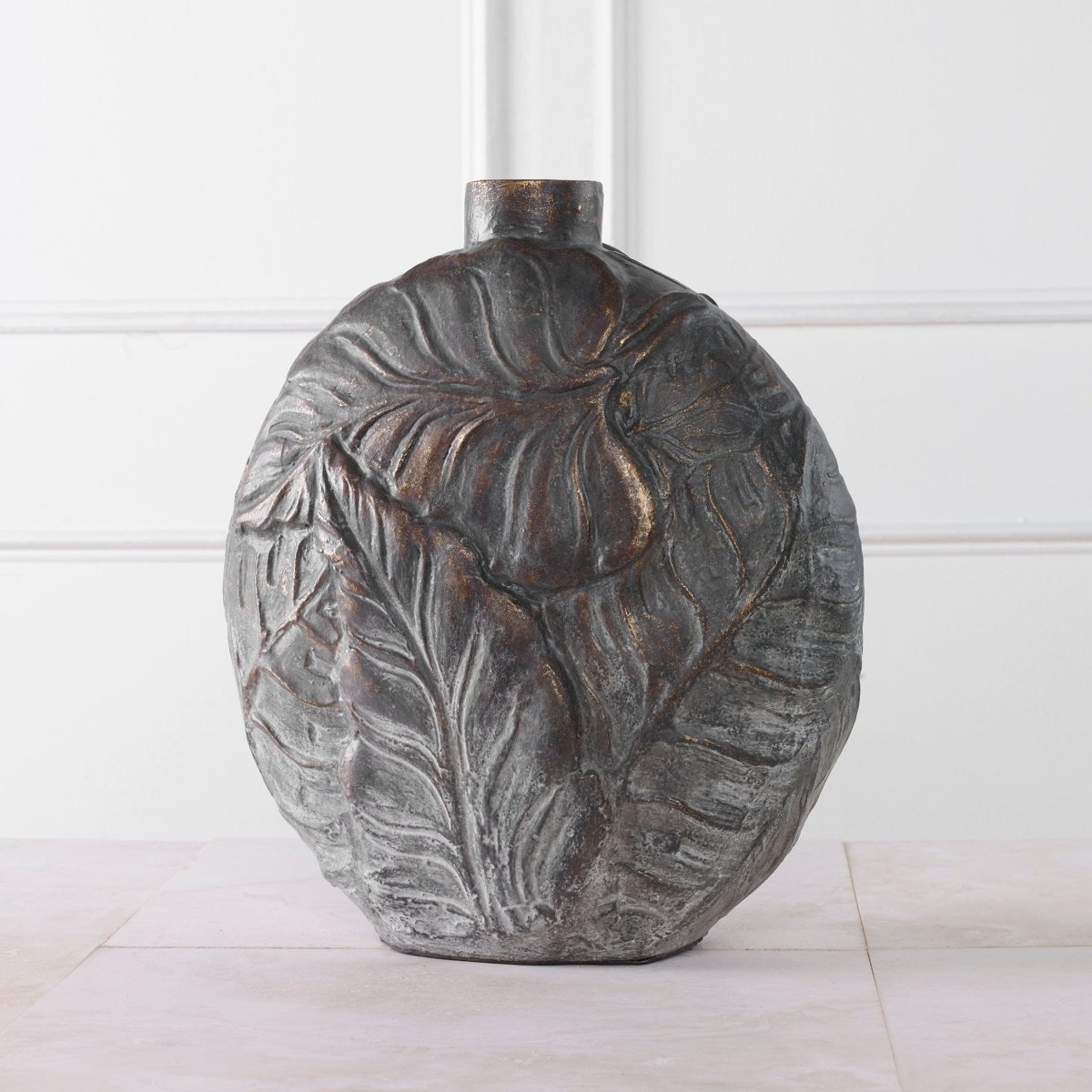 Palm Aged Patina Paradise Vase - Uttermost - Vases by Modest Hut