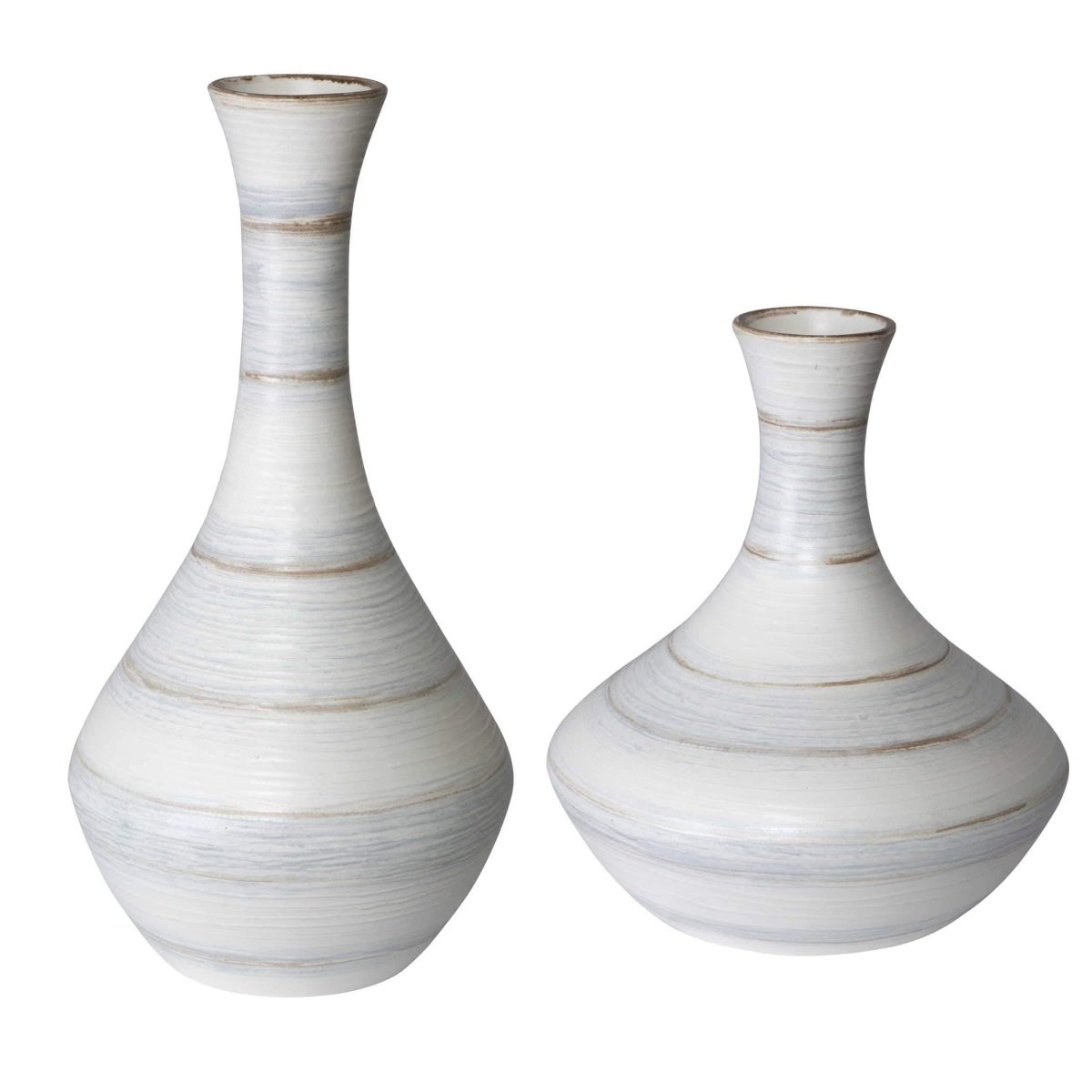 Potter Fluted Striped Vases, S/2 - Uttermost - Vases by Modest Hut