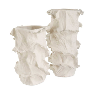 Ripple Crest White Vases Set/2 - Uttermost - Vases by Modest Hut