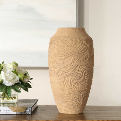 Sandstone Flow Large Terracotta Vase - Uttermost - Vases by Modest Hut