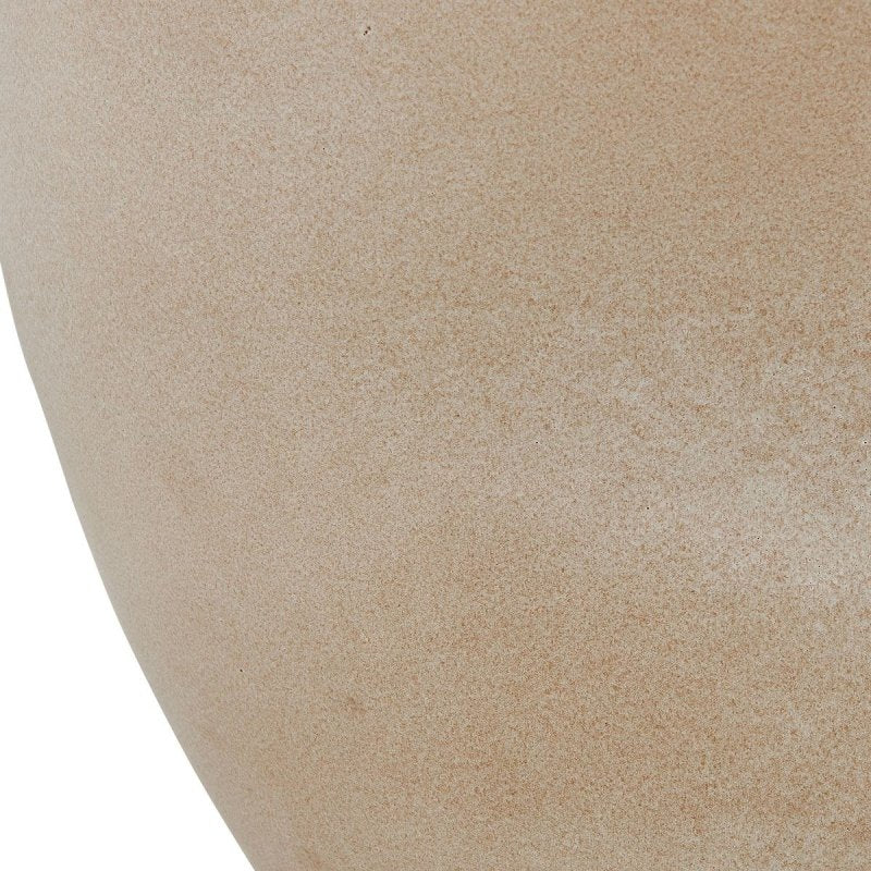 Detail view of semi-matte buff glaze on the Shadow Play Buff Indoor-Outdoor Vases Set of 2