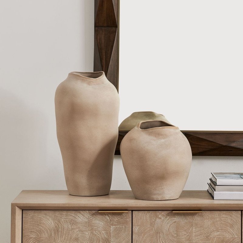 Alternate angle of the Shadow Play Buff Indoor-Outdoor Vases Set of 2 by Uttermost