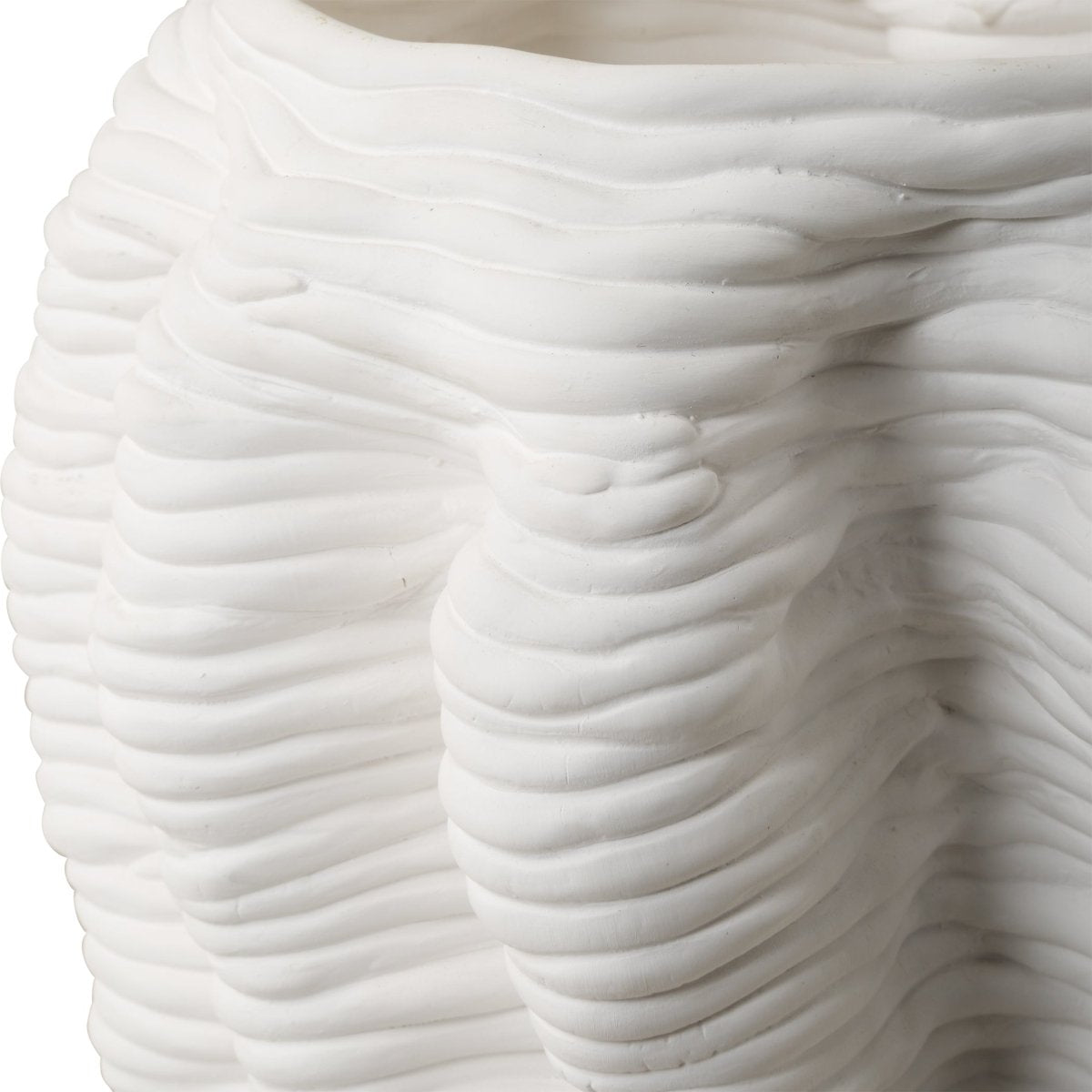 Stratified Matte White Vase - Uttermost - Vases by Modest Hut