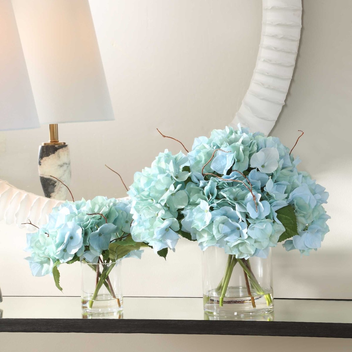 Tranquil Blooms In Glass Vases Set/2