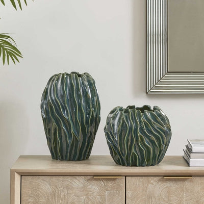 Veridian Ridge Indoor-Outdoor Vases Set/2 - Vases