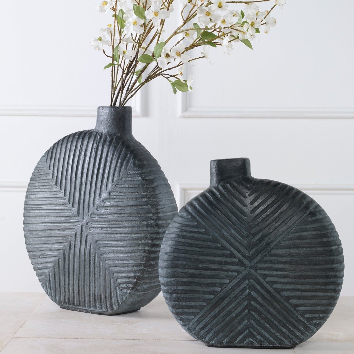 Viewpoint Aged Black Vases, Set/2 - Uttermost - Vases by Modest Hut