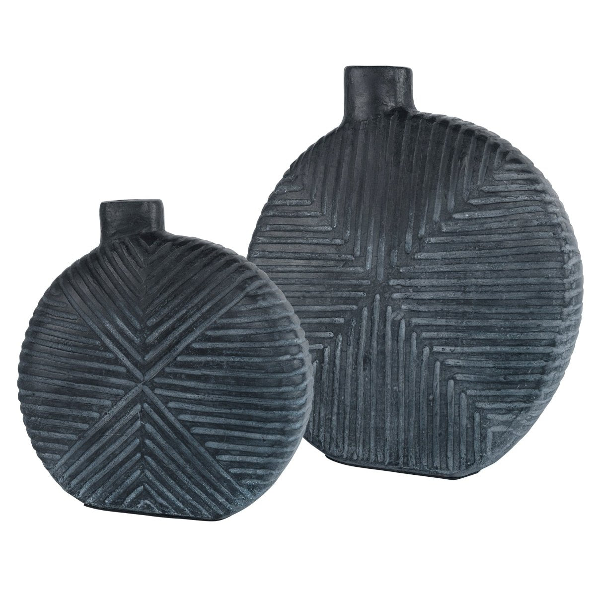 Viewpoint Aged Black Vases, Set/2 - Uttermost - Vases by Modest Hut