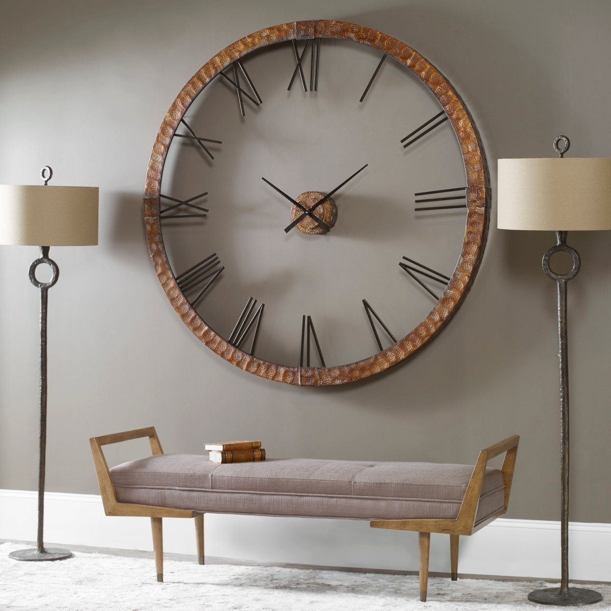 Amarion 60" Copper Wall Clock - Uttermost - Wall Clocks by Modest Hut