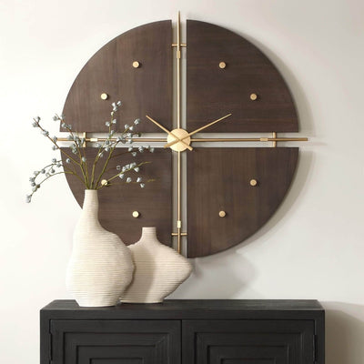 Walnut Elegance Wall Clock - Uttermost - Wall Clocks by Modest Hut