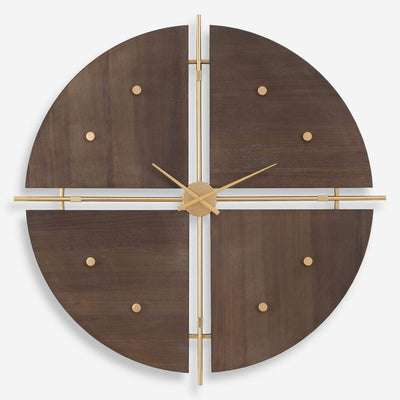 Walnut Elegance Wall Clock - Uttermost - Wall Clocks by Modest Hut