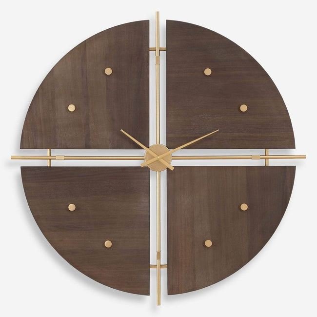 Walnut Elegance Wall Clock - Uttermost - Wall Clocks by Modest Hut