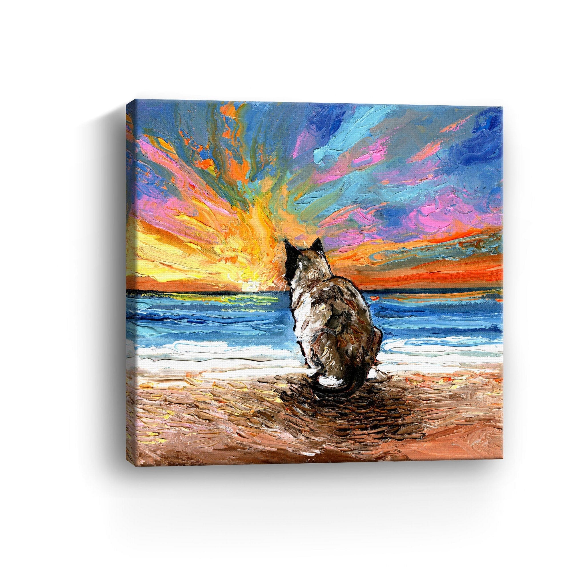 Beach Days - Snowshoe Cat Canvas Wall Art Lumaprints