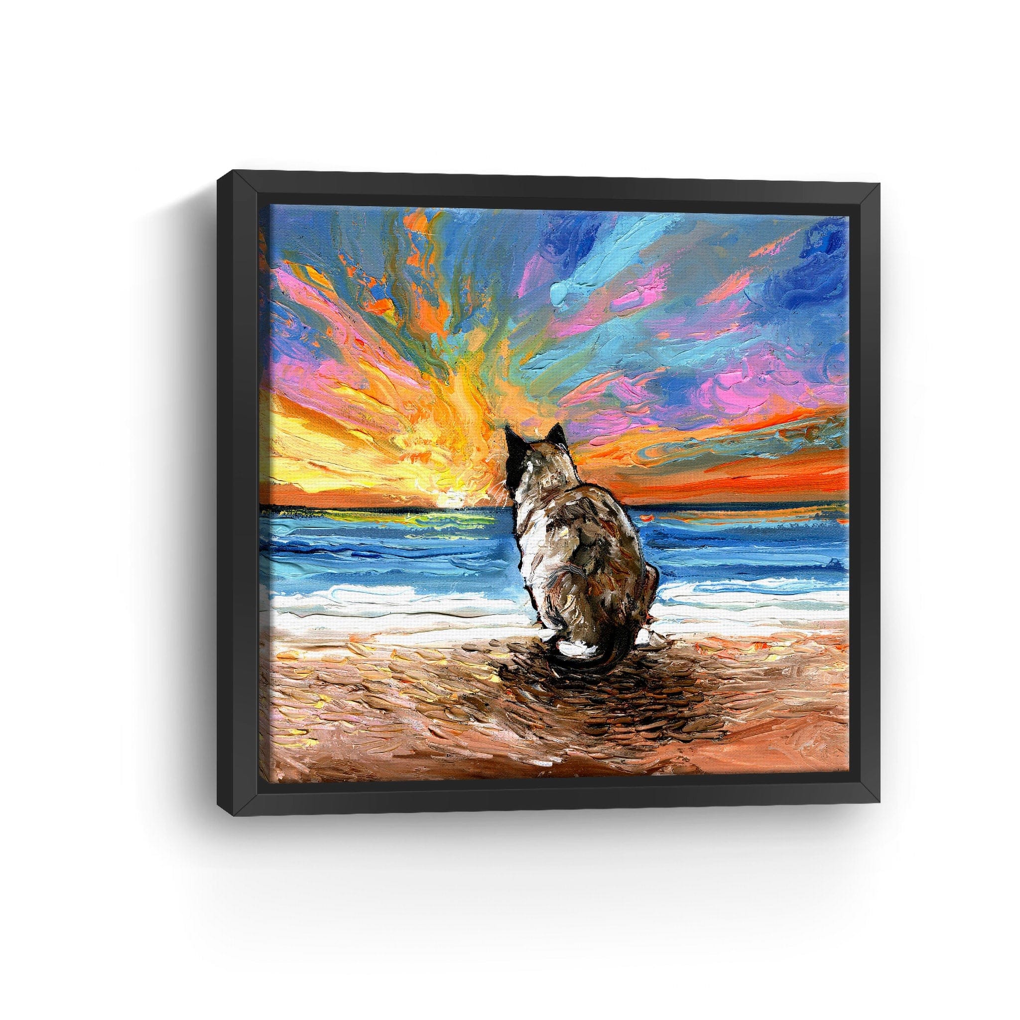 Beach Days - Snowshoe Cat Canvas Wall Art Lumaprints