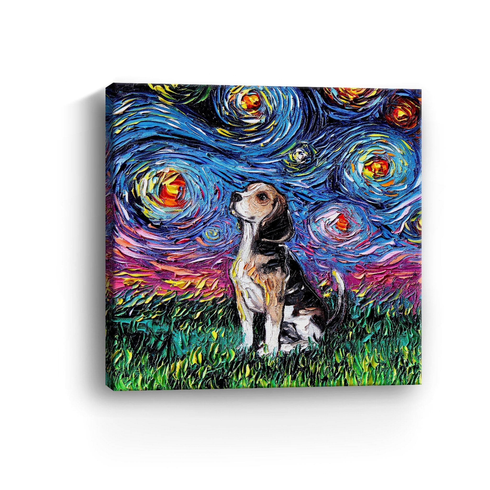 Beagle Night Canvas Wall Art Lumaprints